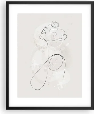 Produktbild von Gerahmtes Poster - Schwarzer Rahmen - Frau eins Linie - 40x50 cm - Wand Bild - Wanddeko - Wandbilder - Kunstposter - Wandposter - Bilderrahmen - Bilder - Kunstdruck - Wanddekoration - P2BPA40x50-4576