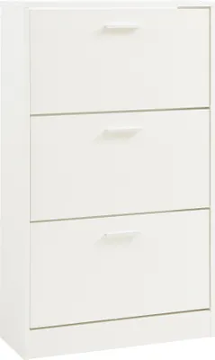 Produktbild von Schuhschrank 'Sykkylven' Schuhkipper mit 3 Klappen 103 x 60 x 24 cm Weiß