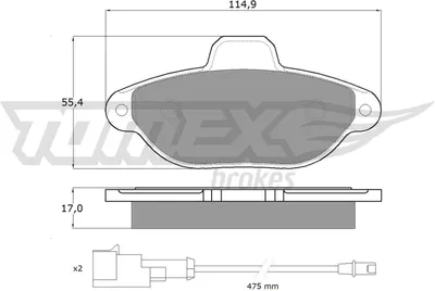 Produktbild von TOMEX brakes Bremsbeläge Satz Vorne Bremsklötze für FIAT PUNTO (188) TX 10-721