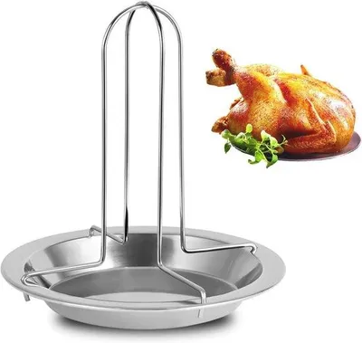 Productafbeelding van Kippenhouder voor oven en grill – Roestvrijstalen grillaccessoire voor perfecte kippenbraad