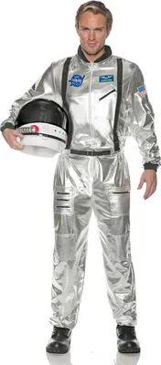 Produktbild von Silbernes Astronauten Männerkostüm für Fasching Größe: XL-XXL 54-56