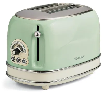 2-Scheiben Toaster 810 W, 6 Bräunungsstufen, Crème/Grün
