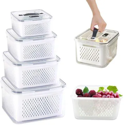 Produktbild von Stapelbare Keukenboxen 4er Set für Obst und Gemüse