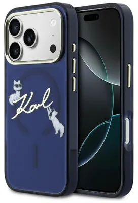 Obrázek produktu pro Pouzdro Karl Lagerfeld Iml Choupettes Karl  Script Logo Magsafe pro iPhone 17 Pro, modré