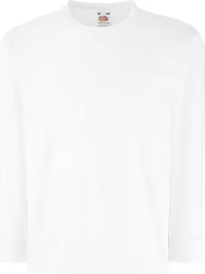 Produktbild von Fruit of the Loom - Kids Long Sleeve Valueweight T - White - 128