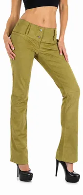 Produktbild von Dolce & Gabbana Damen Lederhose Wildleder Bootcut Grün #14