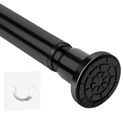 Image de Tringle à rideau réglable sans perçage, 71-155 cm, acier inoxydable