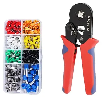 Imagen del producto de Kit de conectores de crimpado, para conexión a tubos, incluye alicates de crimpado, 300 unidades, modelo 86-4A