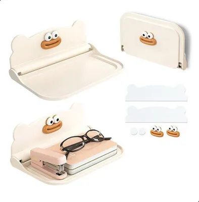 Immagine prodotto di Set di mensole sospese autoadesive Unyqoos®, pieghevoli, colore bianco – capacità di carico 3 kg, senza necessità di foratura, ideali per bagno, cucina e soggiorno
