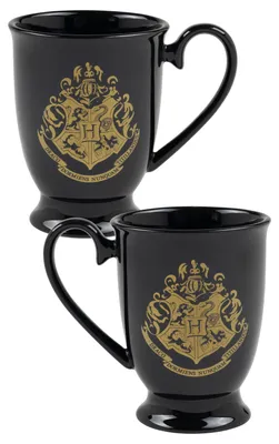 Produktbild von Harry Potter Tasse in Geschenkbox - Hogwarts Logo Kelch Kaffeetasse Kaffeebecher aus Keramik Schwarz 280 ml
