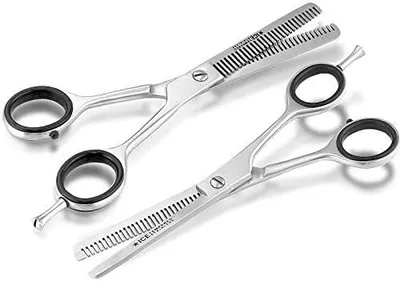 Produktbild von Haarscheren Set aus 2 Teilen, Effilierschere und Modellierschere aus rostfreiem Edelstahl, 16,5 cm