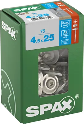 Produktbild von SPAX Spenglerschrauben T20 Linsensenkkopf A2 4577000450257 4.5 mm x 25 mm 75 St.