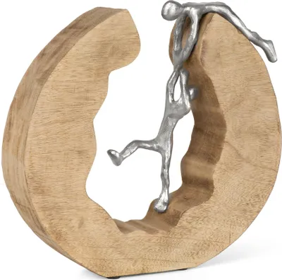 Image de Moritz Sculpture Teamwork Travail d'équipe Bois de mangue / Alu