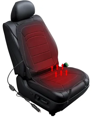 Image de Coussin chauffant universel pour siège de voiture, 50x100 cm, 12V, 2 niveaux de chauffage avec protection thermique, couleur noire