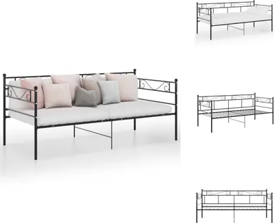 Immagine prodotto di vidaXL Divano letto struttura letto in metallo nero 90x200 cm - Letti e strutture letto