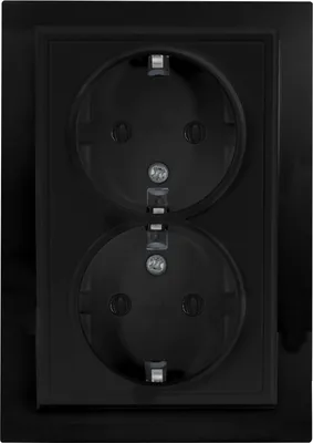 Produktbild von Schuko Steckdose Unterputz Schutzkontakt-Steckdose 2-Fach 16A 220-250V Schwarz Matt vertikal