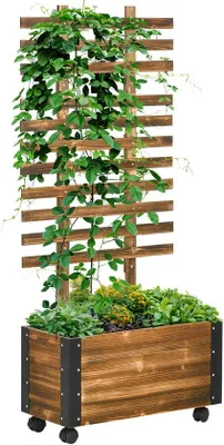 Productafbeelding van Tuinplantenstandaard voor buiten - Plantenrek - Bloemenstandaard - Plantenstandaard - 65 cm x 31 cm x 147 cm, zwart + bruin