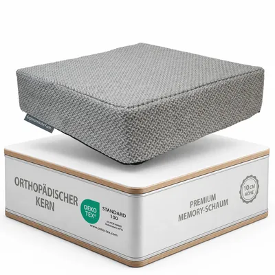 Produktbild von Stoffschmiede ® | Orthopädische Sitzerhöhung | Grobgewebt | 40x40x10cm | Hellgrau
