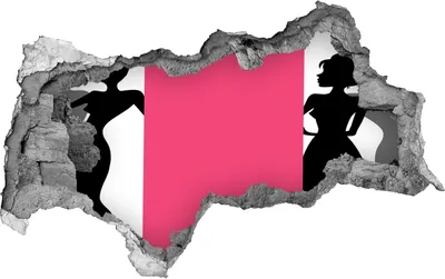 Produktbild von Selbstklebender Loch-3D-Aufkleber 95x73 cm Silhouetten von Frauen