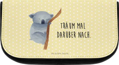 Produktbild von Mr. & Mrs. Panda Kulturtasche Koalabär - Gelb Pastell - Geschenk, Bär, schlafen, Make-Up Tasche, Koala, Kosmetiktasche, Organizer, kosmetiktäschchen, Lustige Sprüche
