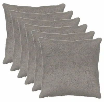 Image de vidaXL, housses de coussin, 6 pièces, HEERLEN, gris clair, 60 x 60 cm