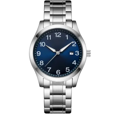 Produktbild von Tyme Zurich Herren Uhr Analoge Quarz mit Datum 30 m wasserdicht Casual Armbanduhr für Männer mit Edelstahl Armband Herrenuhr in Geschenkbox