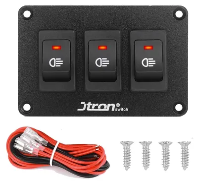 Productafbeelding van Tuimelschakelaar Paneel - 2-polige Schakelaar - Voertuig Controle - Ingebouwde LED - 101 x 68 mm - Rood