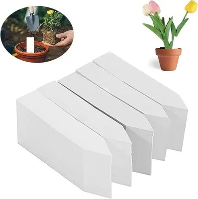 Productafbeelding van Famanu tuinmarkeringen, 500 stuks - Waterbestendig en herbruikbaar - 10x2 cm - Wit