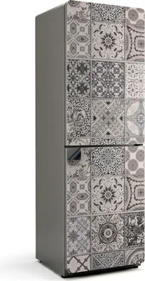 Produktbild von Mosaikmuster auf Fliesen – Magnetische Kühlschrank Abdeckung – Dekorfolie magnetisch Küche – Kühlschrank Magnet Deko – selbstklebende Magnettafel – Magnetfolie für Kühlschranktür – 60x180 cm