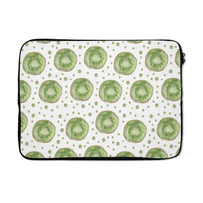 Produktbild von MuchoWow® Laptop Hülle 13 Zoll Kiwi - Grün - Muster Laptoptasche - Laptophülle - Sleeve - Rundumschutz