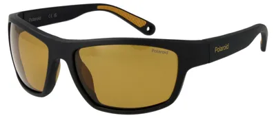 Image de Lunettes de soleil unies Polaroid PLD 7037/S Noir mat et jaune 60/16/140