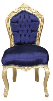 Produktbild von Casa Padrino Barock Esszimmerstuhl Royal Blau / Gold ohne Armlehnen Mod2
