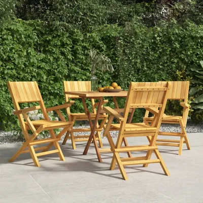 Produktbild von Gartenstühle 4 Stk. Klappbar 55x61x90 cm Massivholz Teak , Gartenstühle Design 2024