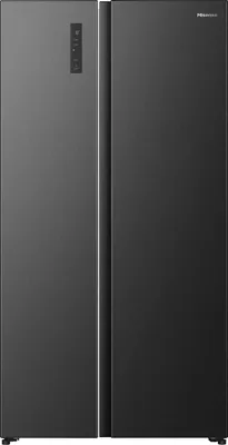 Produktbild von Hisense Freistehend Side-by-Side-Kühlschrank, 544 l, Freistehend, Amerikanische Tür, Schwarz, 2 Tür(en), Berührung, LED