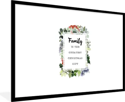 Produktbild von MuchoWow® Gerahmtes Poster Pflanzen - Weihnachten - Zitat - Familie 90x60 cm - Poster mit Schwarzem Bilderrahmen Wandposter Rahmen Foto Bilder - Wanddekoration - Fotos