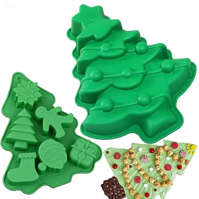 2er-Set Silikon-Weihnachtsformen, Kuchen, Schokolade, BPA-frei