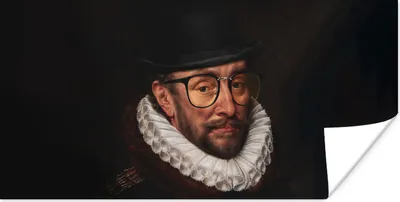 Produktbild von MuchoWow® Poster Wilhelm von Oranien - Adriaen Thomasz - Hut 160x80 cm - Foto Poster