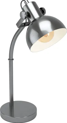 Produktbild von EGLO Tischlampe Lubenham, Vintage Tischleuchte im Industrial Design, Retro Nachttischlampe aus Stahl, Farbe: Nickel matt, creme, E27, inkl. Schalter