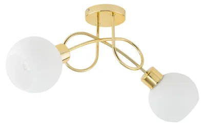 Produktbild von KAR-LIGHTING Deckenleuchte 2-flammig Gold, Metall für Esszimmer Wohnzimmer Küche – E27-Fassungen, Aufbaulampe