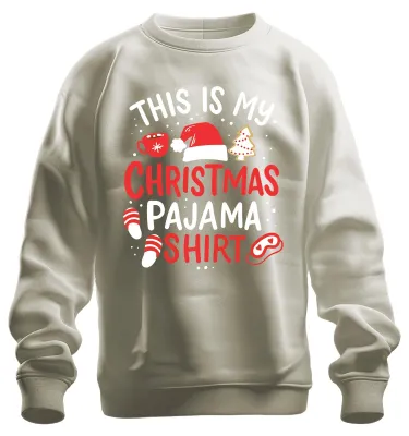 Obrázek produktu pro Tohle je moje vánoční pyžamová košile Vánoční čepice - Vánoce Xmas Christmas Uni svetr, Nature, XXL