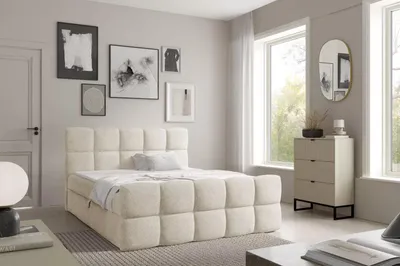 Obrázek produktu pro Kontinentální postel 200x220 ISEMBARD - smetanová + topper