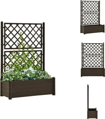 Produktbild von vidaXL Pflanzkübel mit Spalier 100x43x142 cm PP Mokka -  Blumentöpfe & Pflanzgefäße