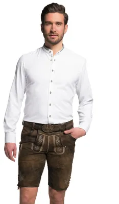 Produktbild von Trachten Lederhose Kurzhose Antik Gürtel 238 Holz Dettelbach, Größe:56/2XL, Farbe:Holz