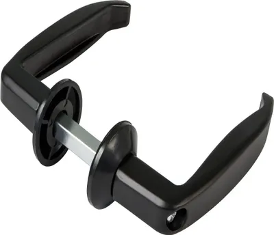 Produktbild von Türdrücker Drückerpaar Türklinke Schwarz Aluminium 45 - 55mm