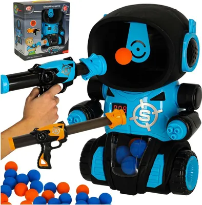 Produktbild von Hungriger Roboter, Zielschießen, Arcade-Spielset, Waffe + Bälle