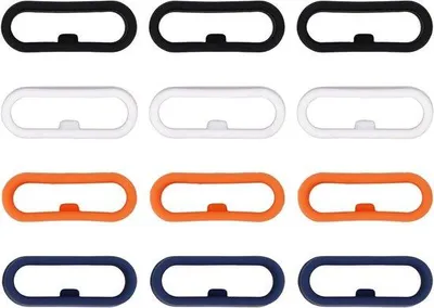 Image de Anneaux en silicone avec attache pour cordon - Cordons de sécurité - Lot de 12 pièces - 22 x 10 mm - Multicolores