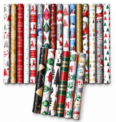 Produktbild von XXL Weihnachtsgeschenkpapier - Weihnachtspapier für Weihnachten - verschiedene Größen - 12 Rollen, KI-generiertes Bild