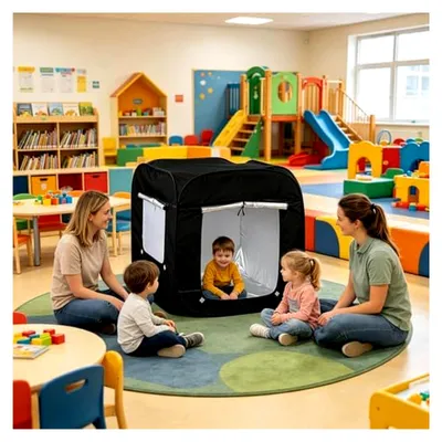 Produktbild von Sensorisches Spielzelt – Faltbar und tragbar in Schwarz für Schlafzimmer, Haus, Camping und Reisen