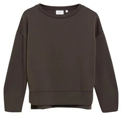 Produktbild von Comma Damen Sweatshirt Braun Größe 36 mit Rundhalsausschnitt und Faltendetail