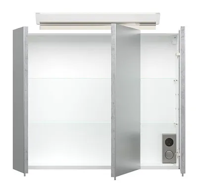 Productafbeelding van Spiegelschaaf 75 met LED-acrylglasverlichting, betonlook. Energieklasse: F